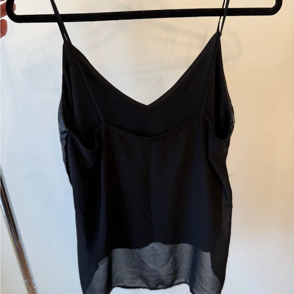 Black Satin Spaghetti Strap Camisole Top - Picture 6 of 6